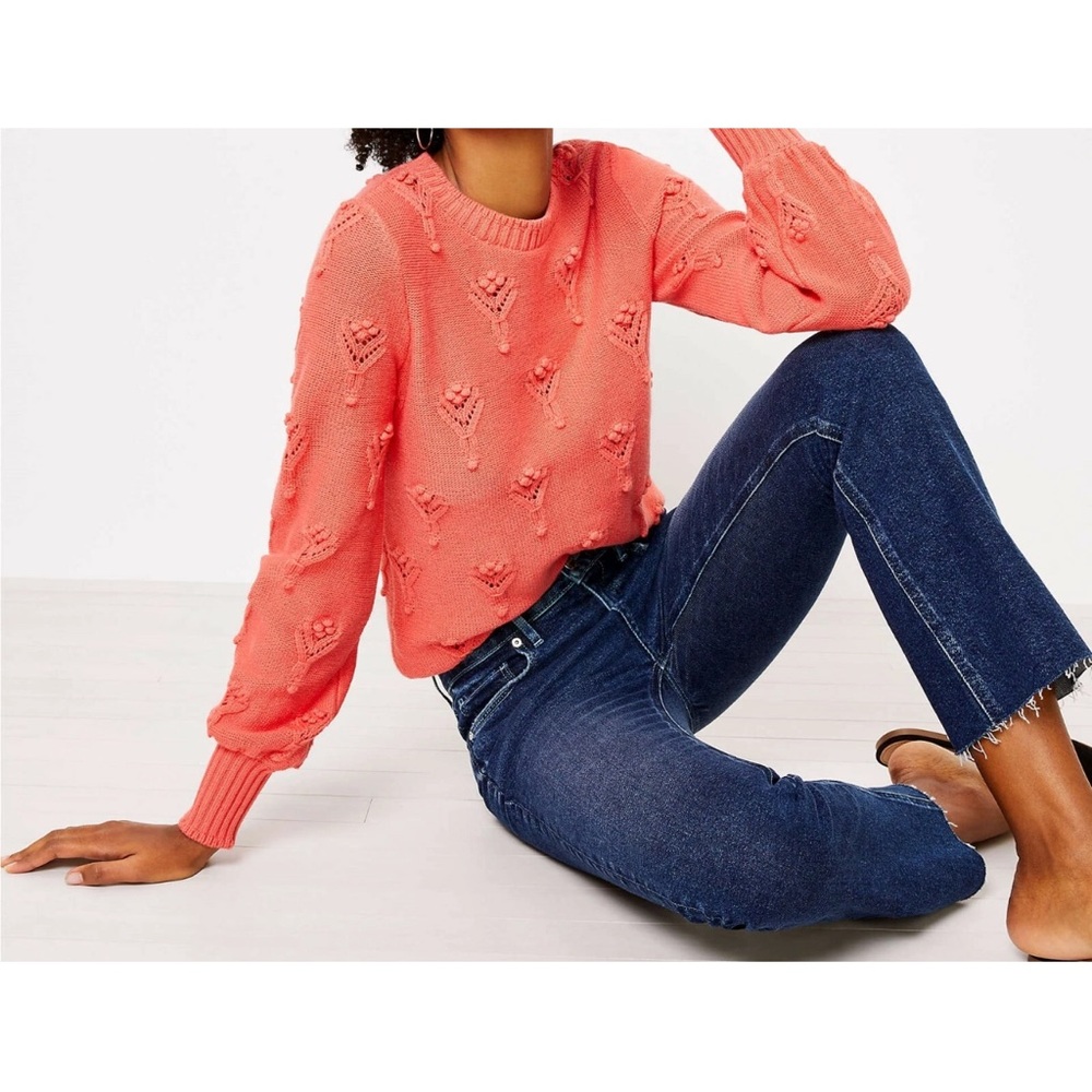 LOFT Coral Crew Neck Sweater